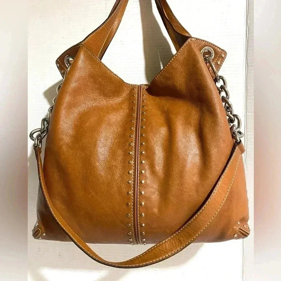 Michael kors brown leather satchel handbag - Picture 1 of 11